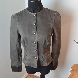 LRL JEANS co. Olive Green Denim Military Jacket